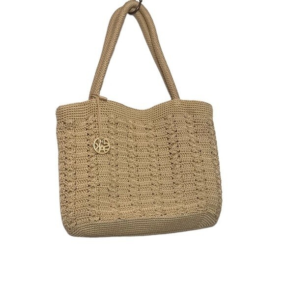 The Sak Crochet Double‎ Strap Large Tote ~ Ivory Sand - Picture 1 of 9